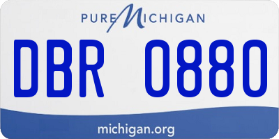 MI license plate DBR0880