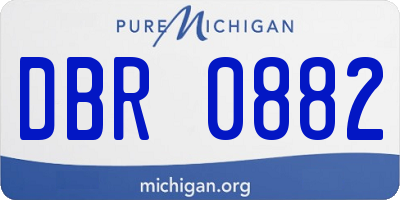 MI license plate DBR0882