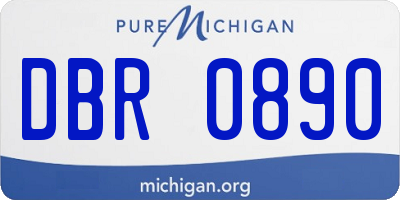 MI license plate DBR0890
