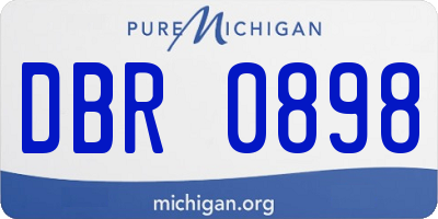 MI license plate DBR0898