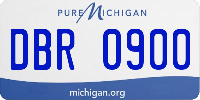 MI license plate DBR0900