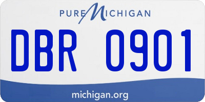 MI license plate DBR0901