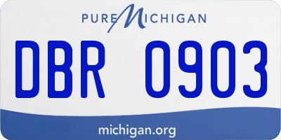 MI license plate DBR0903