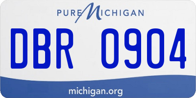 MI license plate DBR0904