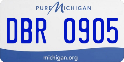 MI license plate DBR0905