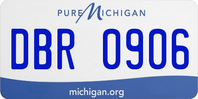 MI license plate DBR0906
