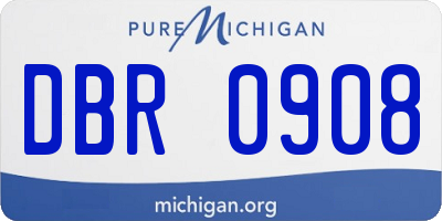 MI license plate DBR0908