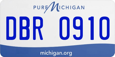 MI license plate DBR0910