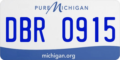 MI license plate DBR0915