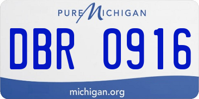 MI license plate DBR0916