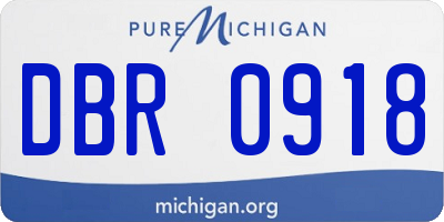 MI license plate DBR0918