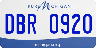 MI license plate DBR0920