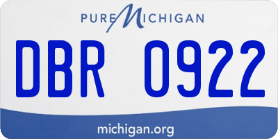 MI license plate DBR0922