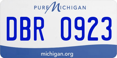 MI license plate DBR0923