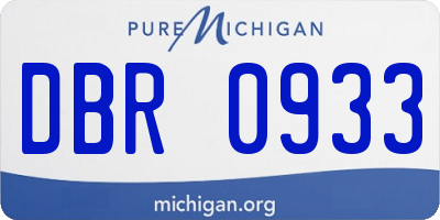MI license plate DBR0933