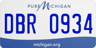 MI license plate DBR0934