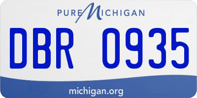 MI license plate DBR0935