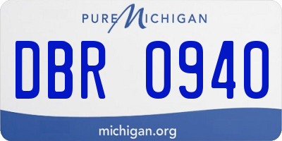 MI license plate DBR0940