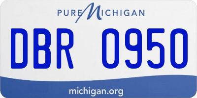 MI license plate DBR0950