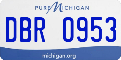 MI license plate DBR0953