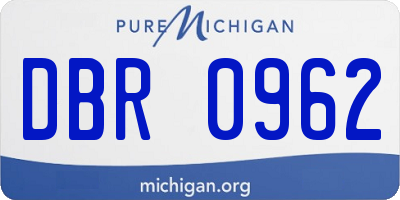 MI license plate DBR0962