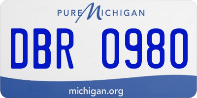 MI license plate DBR0980