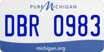 MI license plate DBR0983