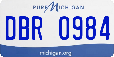 MI license plate DBR0984