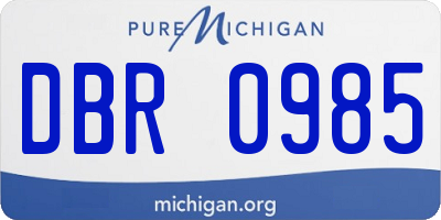 MI license plate DBR0985