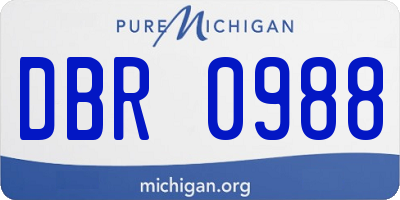 MI license plate DBR0988