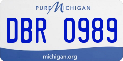MI license plate DBR0989