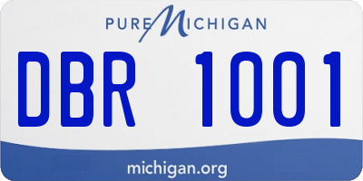 MI license plate DBR1001