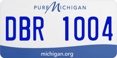MI license plate DBR1004