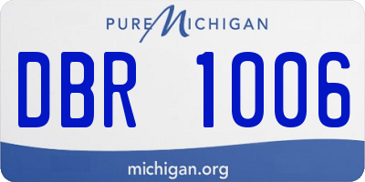MI license plate DBR1006