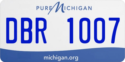 MI license plate DBR1007