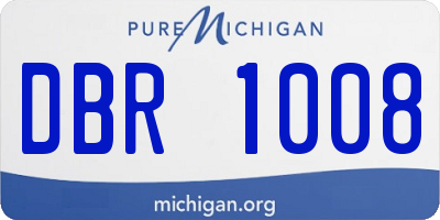 MI license plate DBR1008