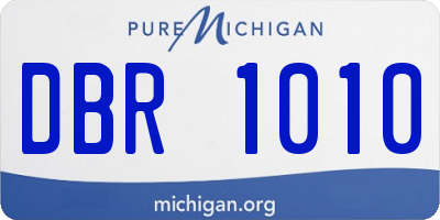 MI license plate DBR1010
