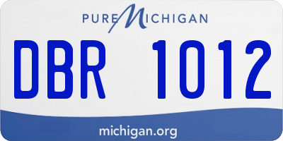 MI license plate DBR1012
