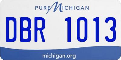 MI license plate DBR1013