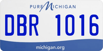 MI license plate DBR1016