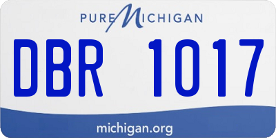 MI license plate DBR1017