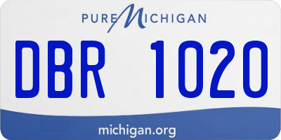 MI license plate DBR1020