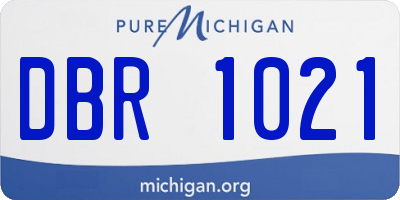 MI license plate DBR1021