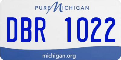 MI license plate DBR1022