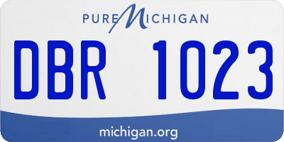 MI license plate DBR1023