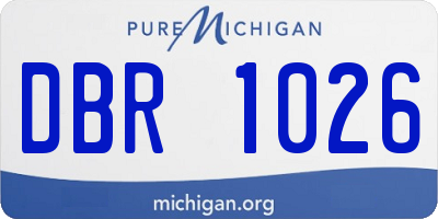 MI license plate DBR1026