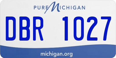 MI license plate DBR1027