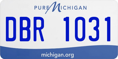 MI license plate DBR1031