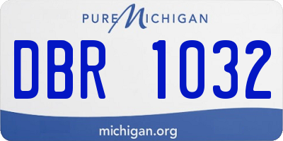 MI license plate DBR1032