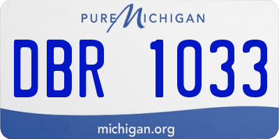 MI license plate DBR1033